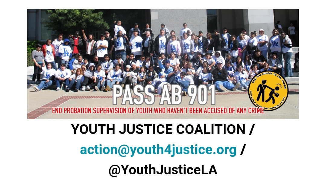 Send a Letter to Pass AB 901 – End Probation Supervision of Youth Who Have Not Been Charged With A Crime